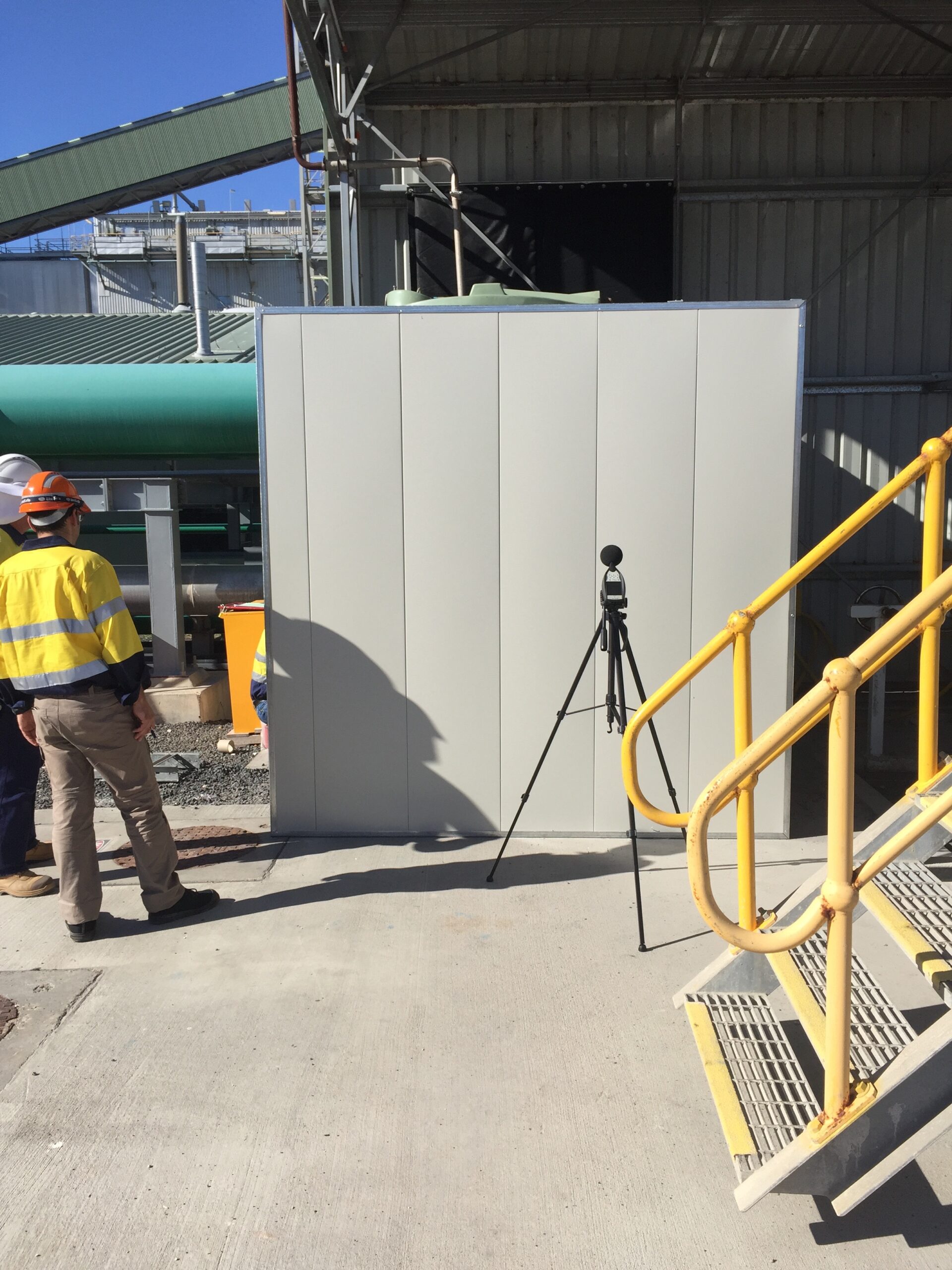 Panel being tested for noise control