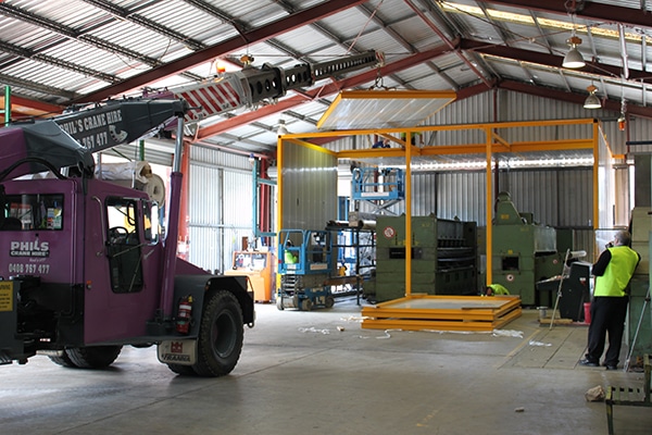 crane inside factory