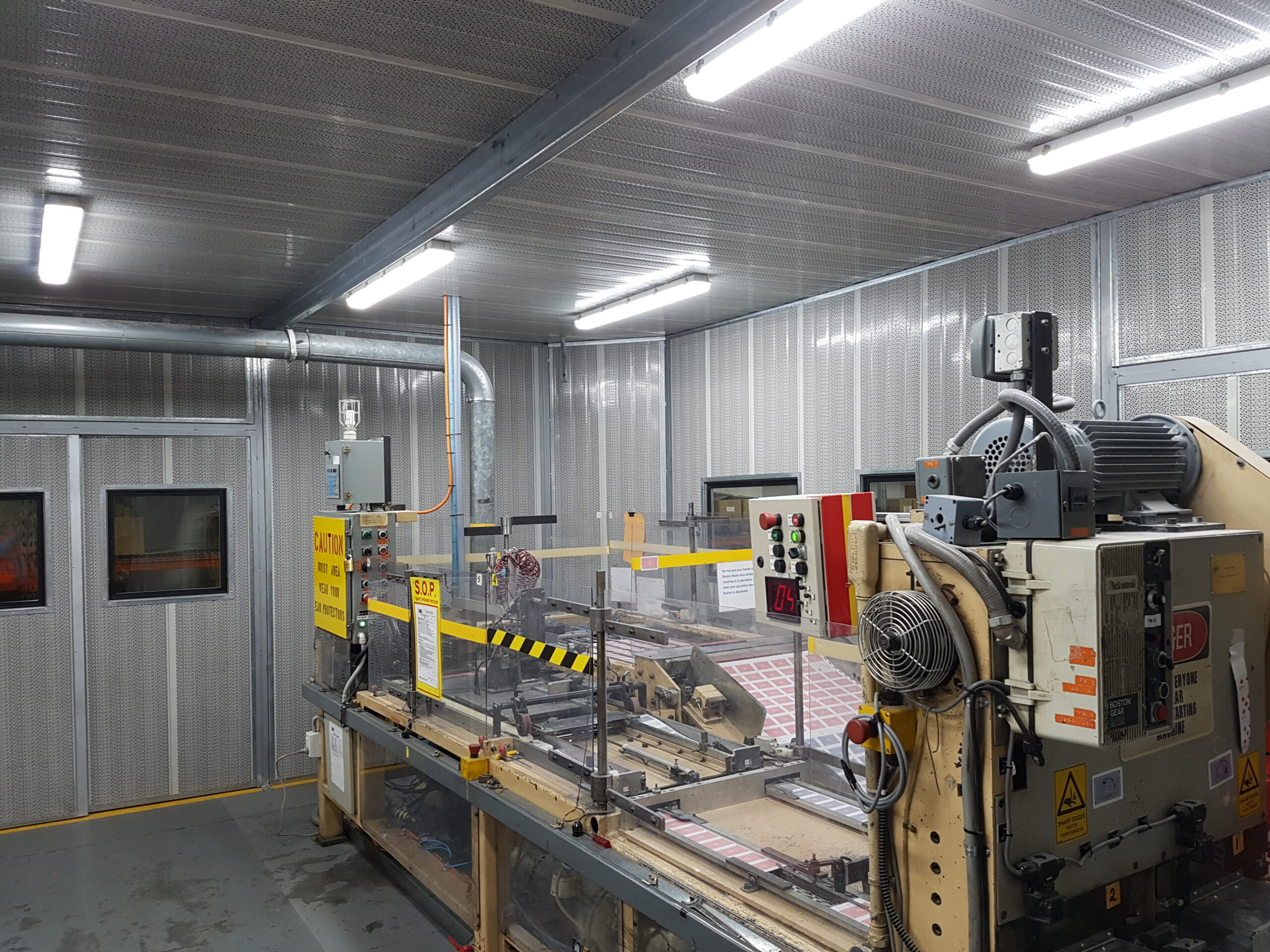 Interior view of an acoustic enclosure