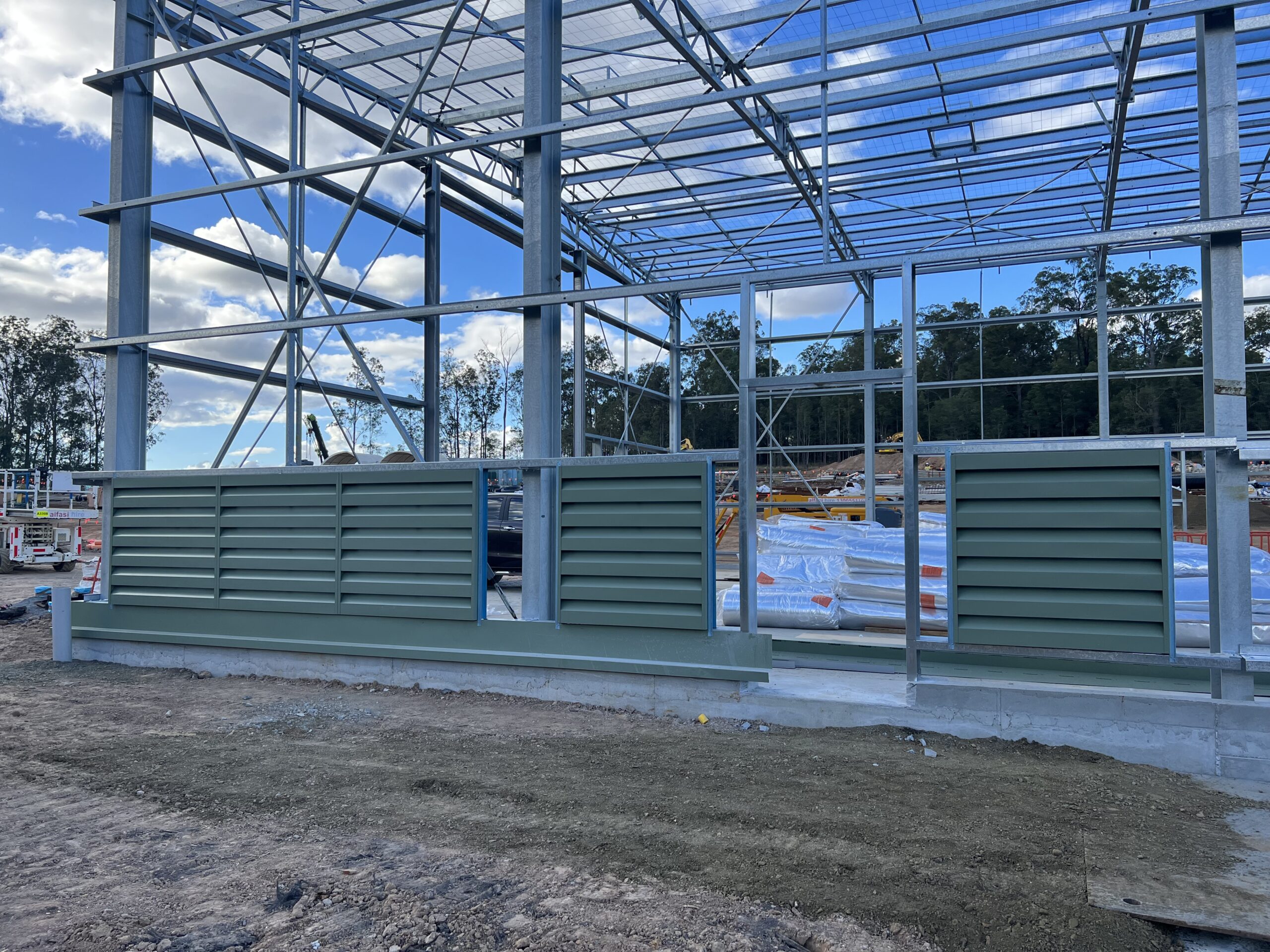 Sonic Series acoustic louvres being installed on a large construction project