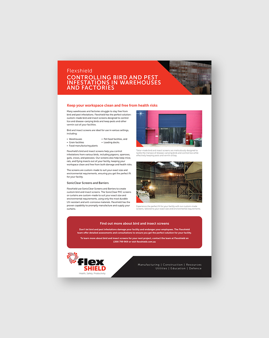 Image of the bird and insect noise control flyer