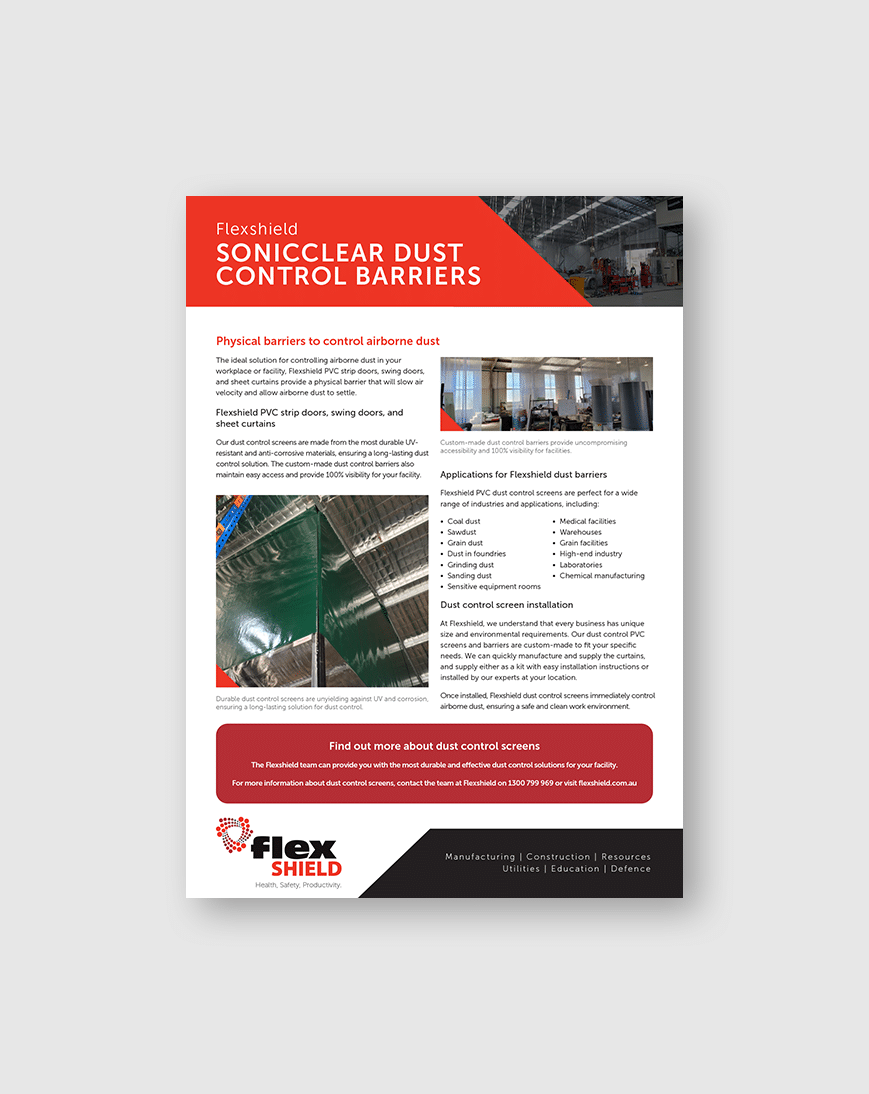 Cover image of the SonicClear Dust control flyer