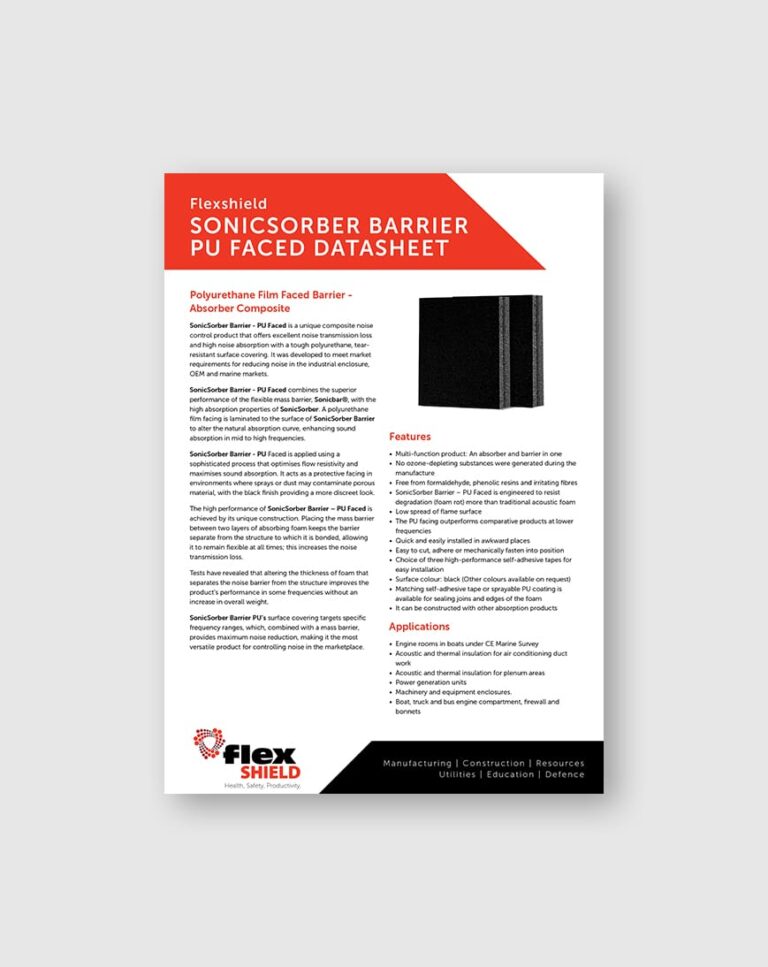 Flexshield_SonicSorber Barrier PU Faced_Datasheet Image