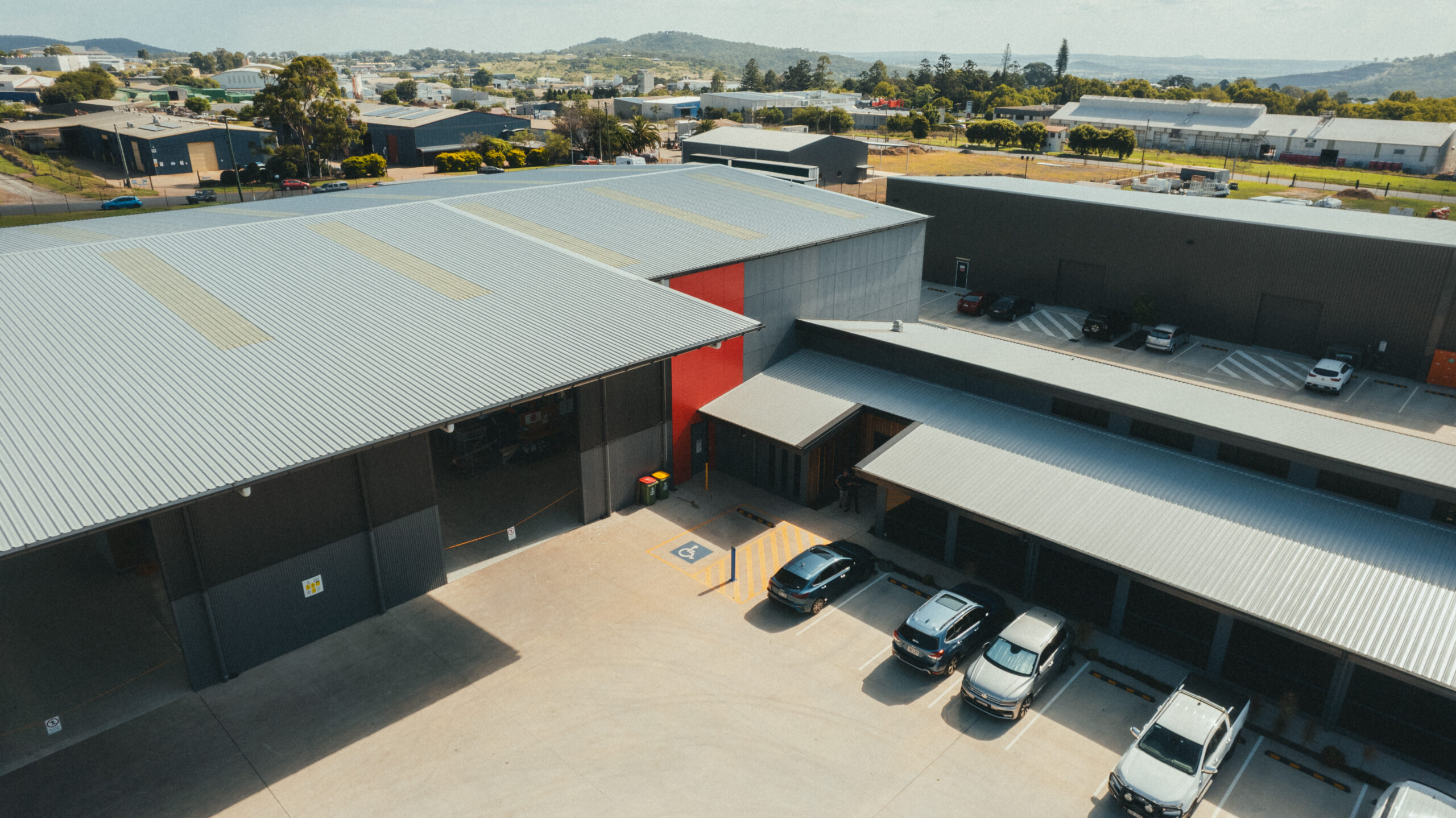 Aerial photo of the AcousTech factory