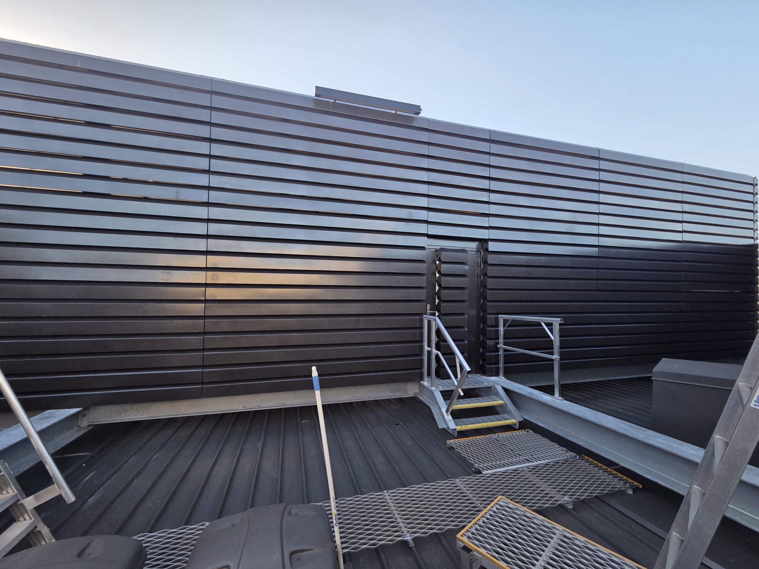 Sonic Series acoustic louvres with louvre door for rooftop noise control