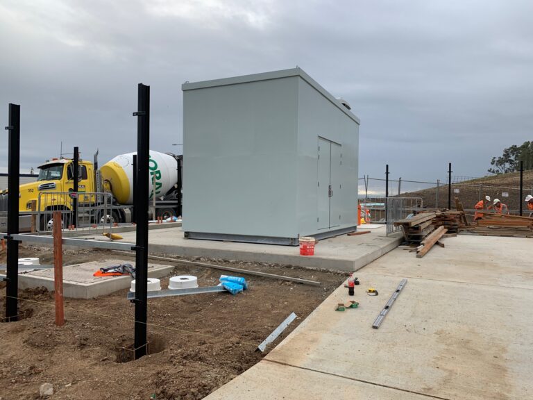 Sonic acoustic enclosure during installation for Sydney Water