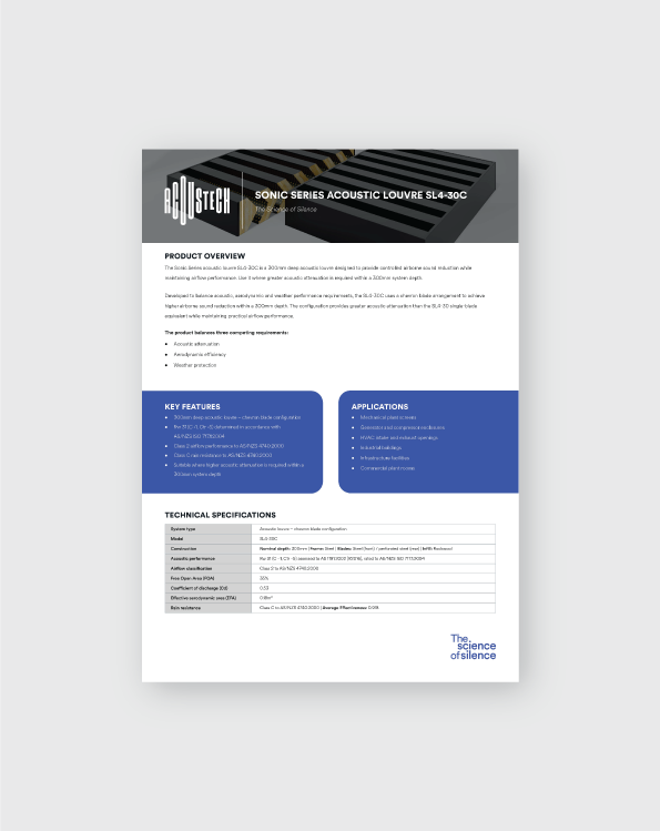 Sonic Series acoustic louvre SL4-30C datasheet cover image