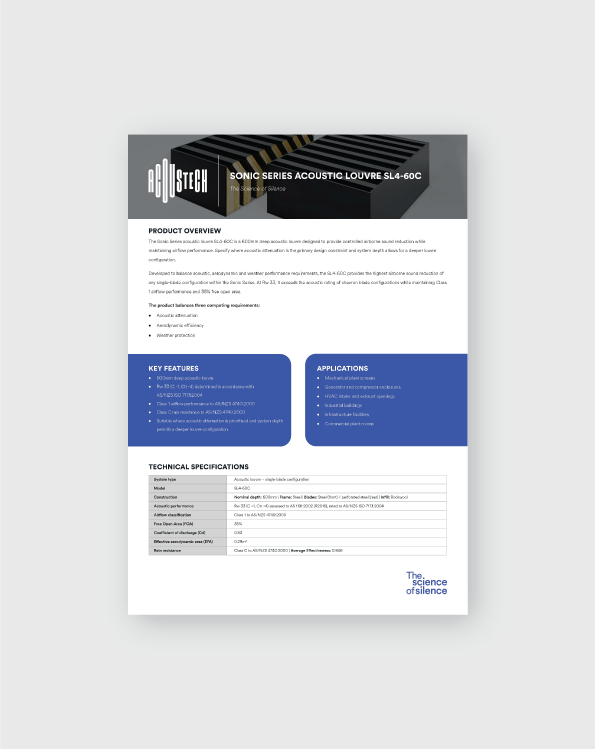 Sonic Series acoustic louvre SL4-60C datasheet cover