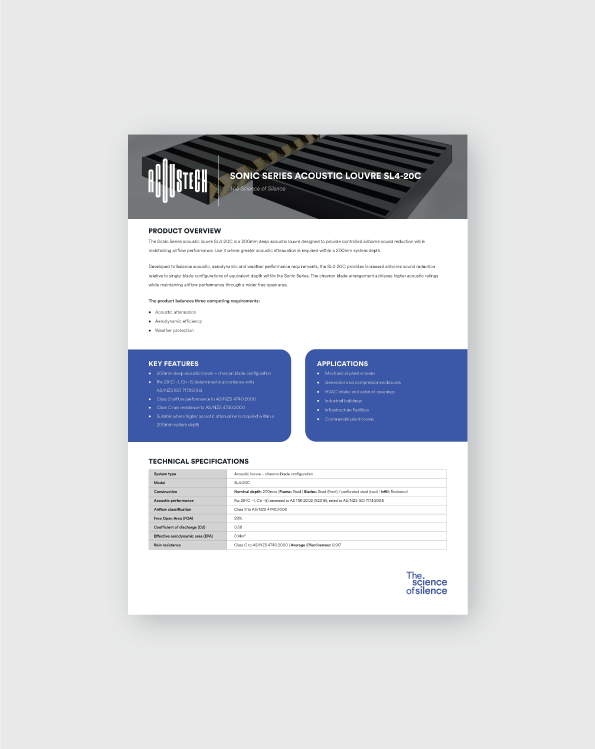 Sonic Series acoustic louvre SL4-20C datasheet