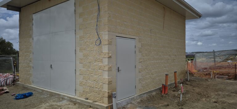 Sonic Access acoustic doors on a pump station